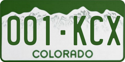 CO license plate 001KCX