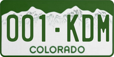 CO license plate 001KDM