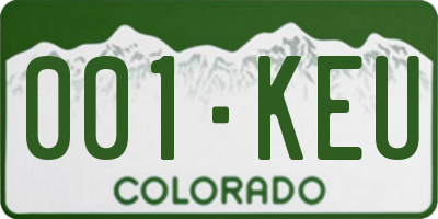 CO license plate 001KEU
