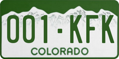 CO license plate 001KFK