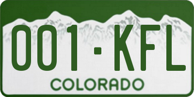 CO license plate 001KFL