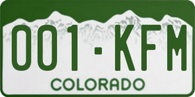 CO license plate 001KFM