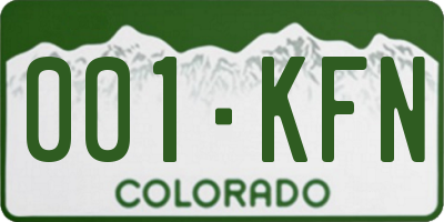 CO license plate 001KFN