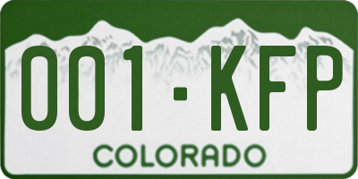 CO license plate 001KFP