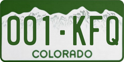 CO license plate 001KFQ