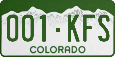 CO license plate 001KFS