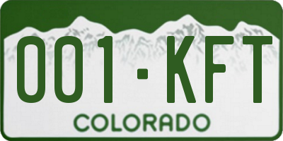 CO license plate 001KFT