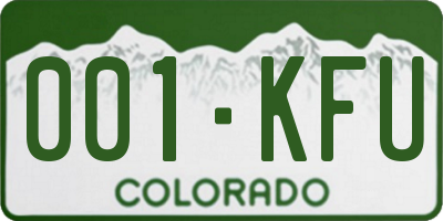 CO license plate 001KFU