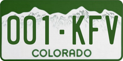 CO license plate 001KFV