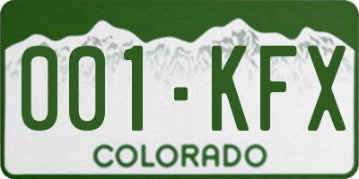 CO license plate 001KFX