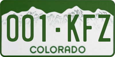 CO license plate 001KFZ