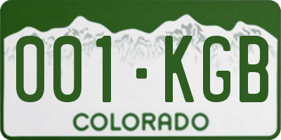 CO license plate 001KGB