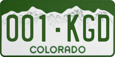 CO license plate 001KGD