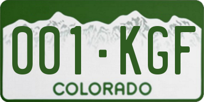 CO license plate 001KGF