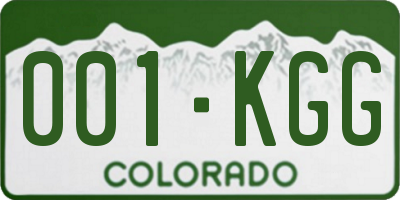 CO license plate 001KGG