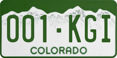 CO license plate 001KGI