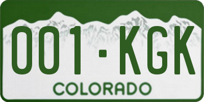 CO license plate 001KGK