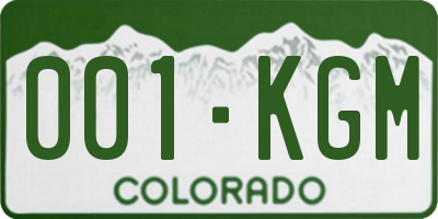 CO license plate 001KGM