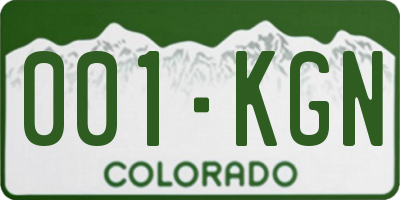 CO license plate 001KGN