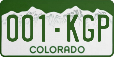 CO license plate 001KGP