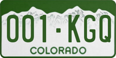 CO license plate 001KGQ