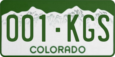 CO license plate 001KGS