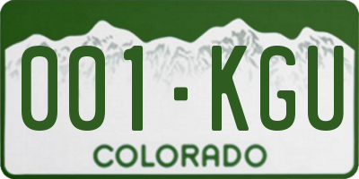 CO license plate 001KGU