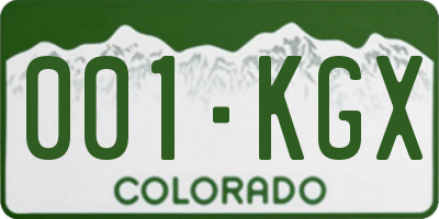 CO license plate 001KGX