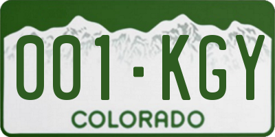 CO license plate 001KGY