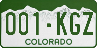 CO license plate 001KGZ