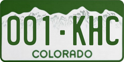 CO license plate 001KHC