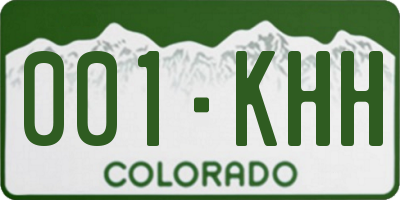 CO license plate 001KHH