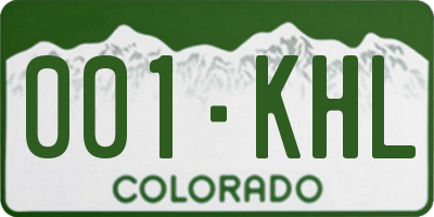 CO license plate 001KHL