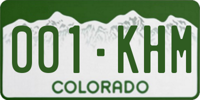 CO license plate 001KHM