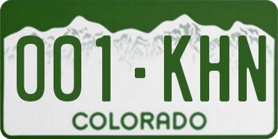 CO license plate 001KHN