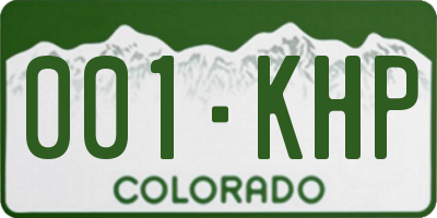 CO license plate 001KHP