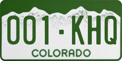 CO license plate 001KHQ