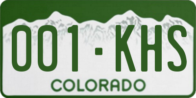 CO license plate 001KHS