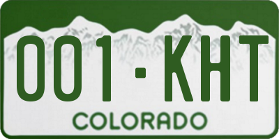 CO license plate 001KHT