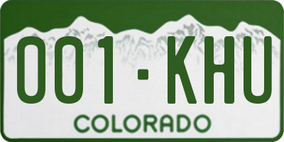 CO license plate 001KHU