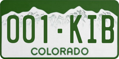 CO license plate 001KIB