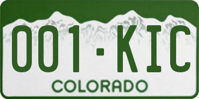 CO license plate 001KIC