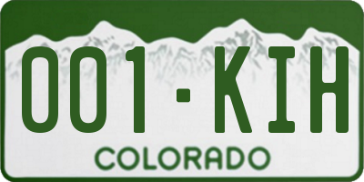 CO license plate 001KIH