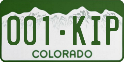 CO license plate 001KIP