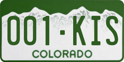 CO license plate 001KIS