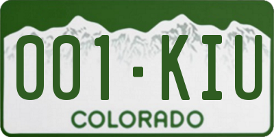 CO license plate 001KIU