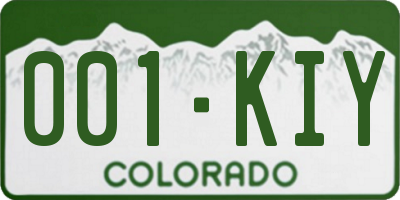 CO license plate 001KIY