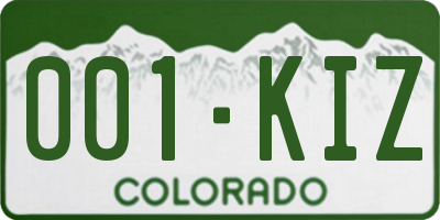 CO license plate 001KIZ