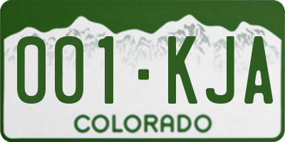 CO license plate 001KJA