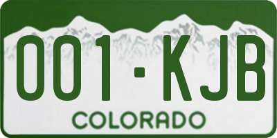 CO license plate 001KJB